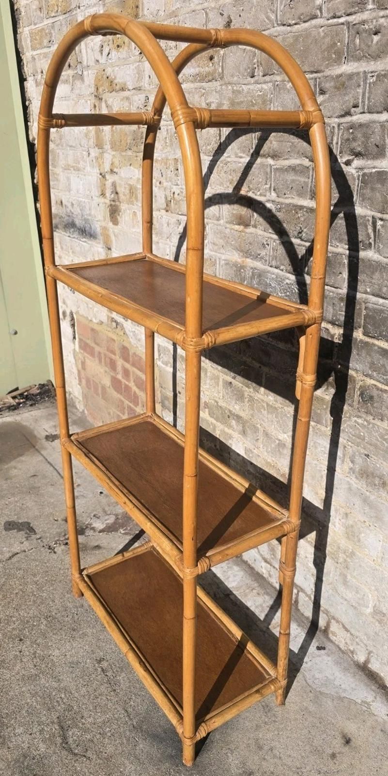 Bamboo Rattan Cane Mid Century Retro Vintage Shelving Unit photo buy