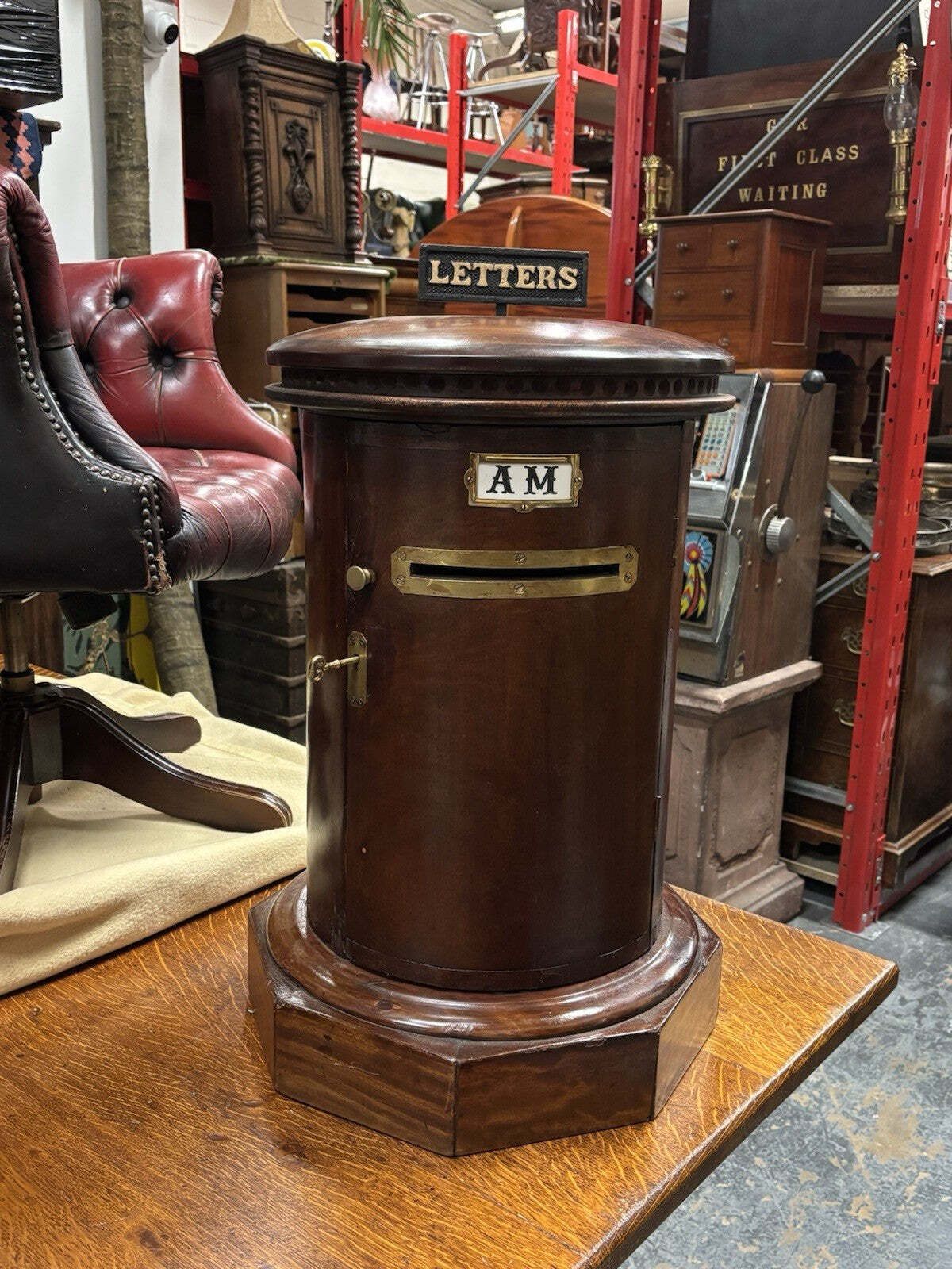 Country House Letter/ Pillar Box, Large In Size. Brass Decoration photo furniture