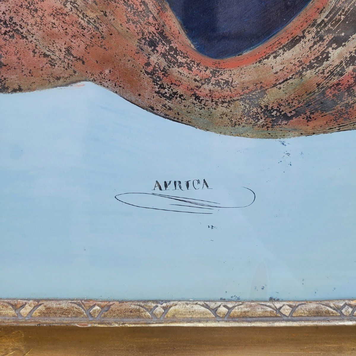 Allegory Of Africa, Framed Fixe Sous Verre, 19th Century photo for sale