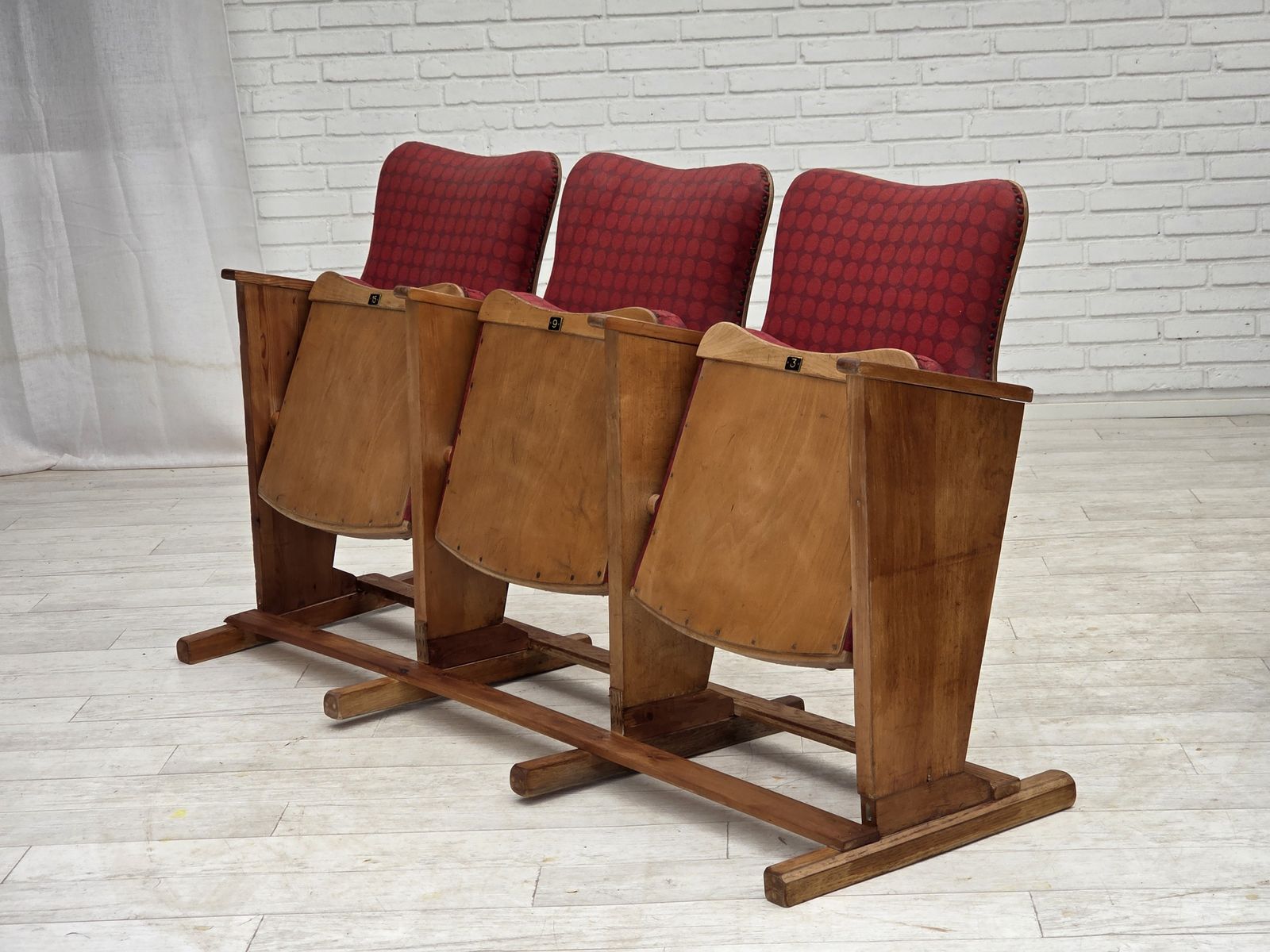 photo furniture 1960s, Danish Cinema/Theater Armchairs, Original Condition.