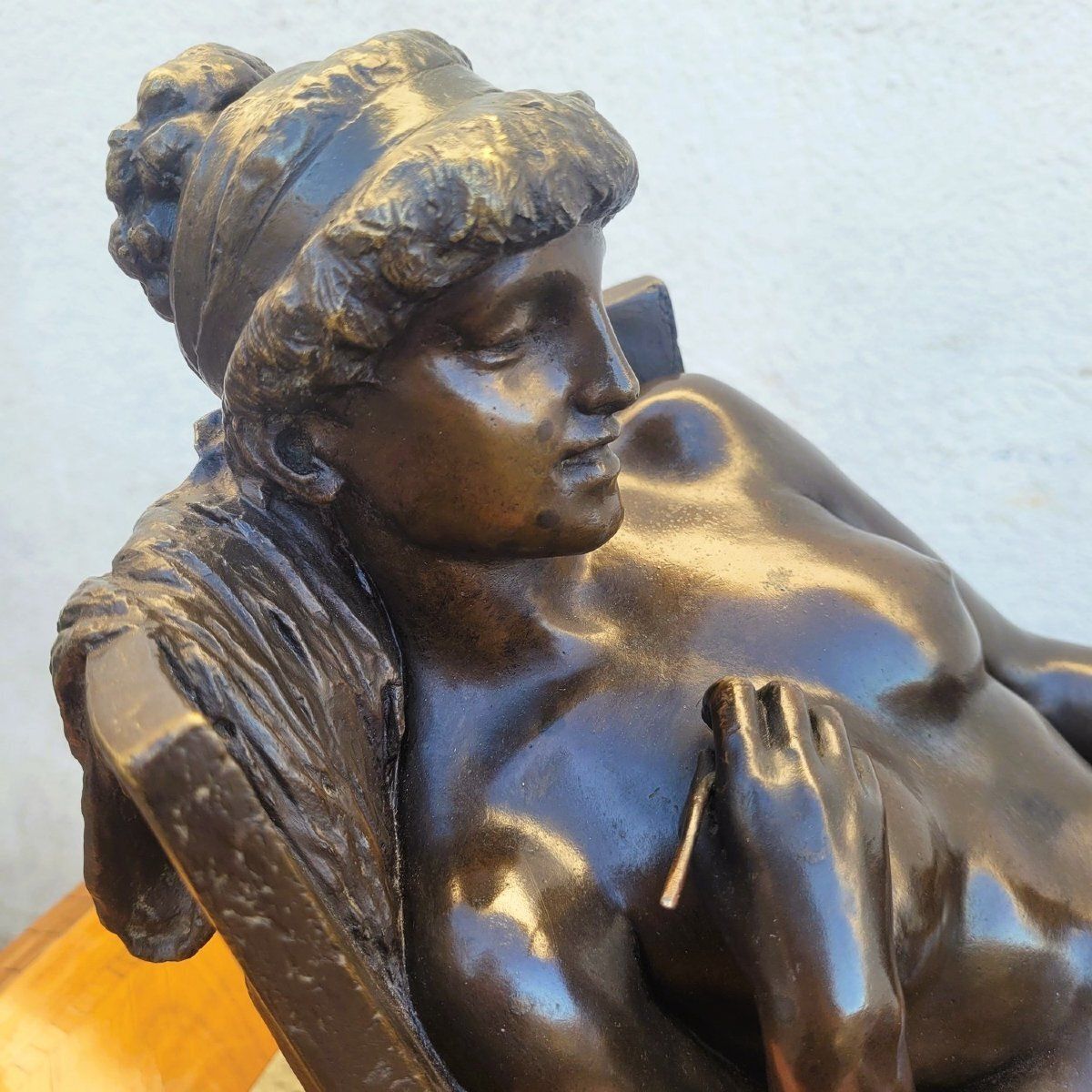 Amendola, Bronze Sculpture Of An Antique Woman, 19th Century photo Art