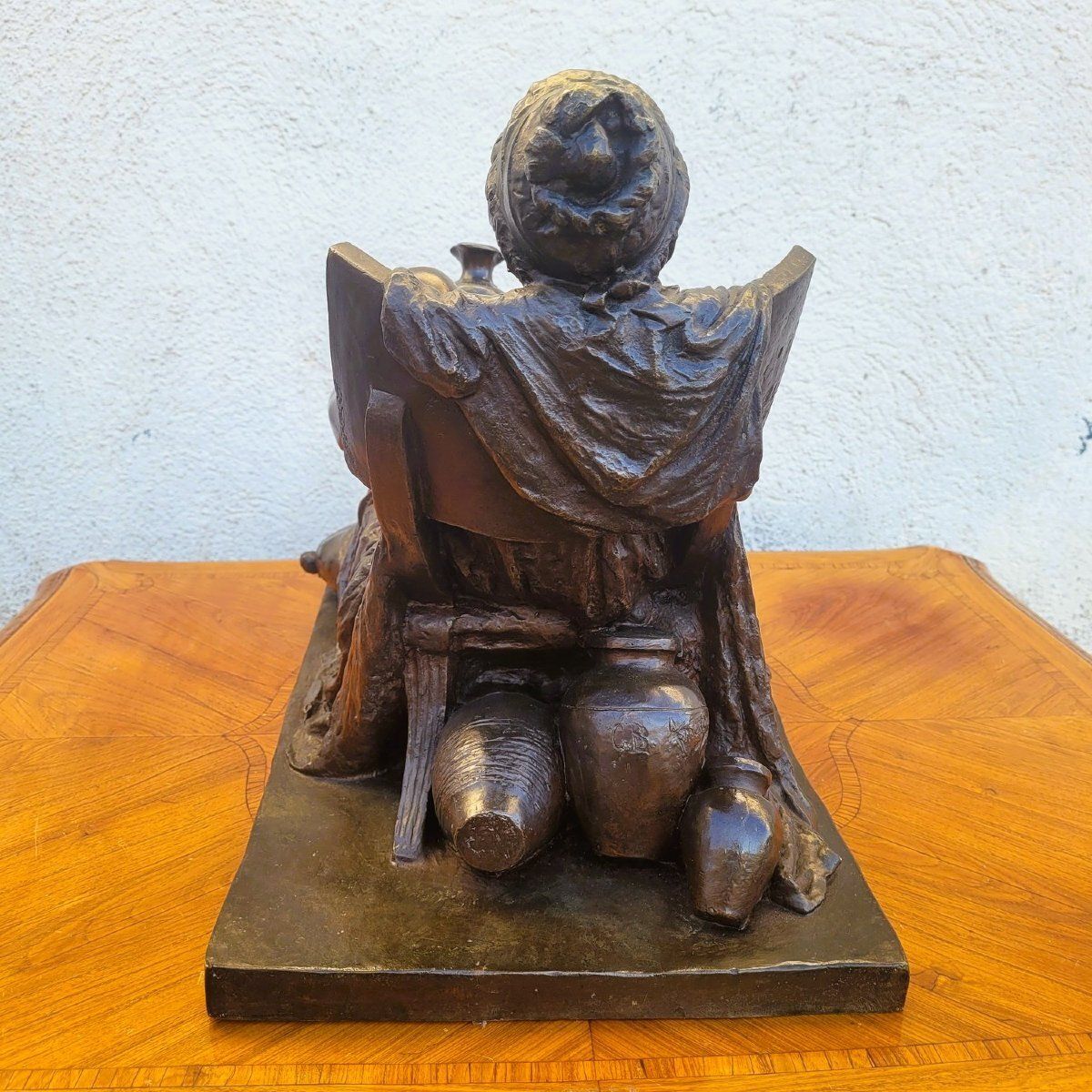 Art Amendola, Bronze Sculpture Of An Antique Woman, 19th Century photo