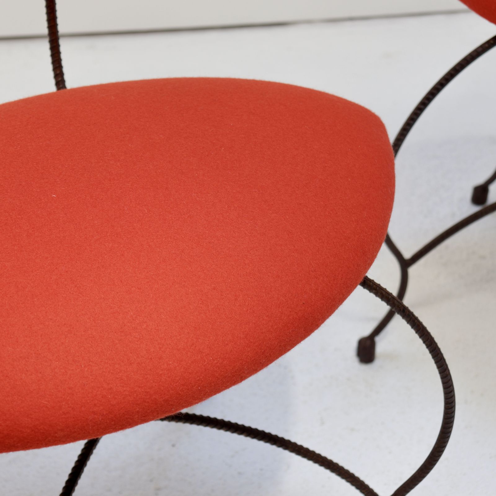 Pair Of Artisan Blacksmith Made Chairs With Kvadrat Wool Seats photo buy