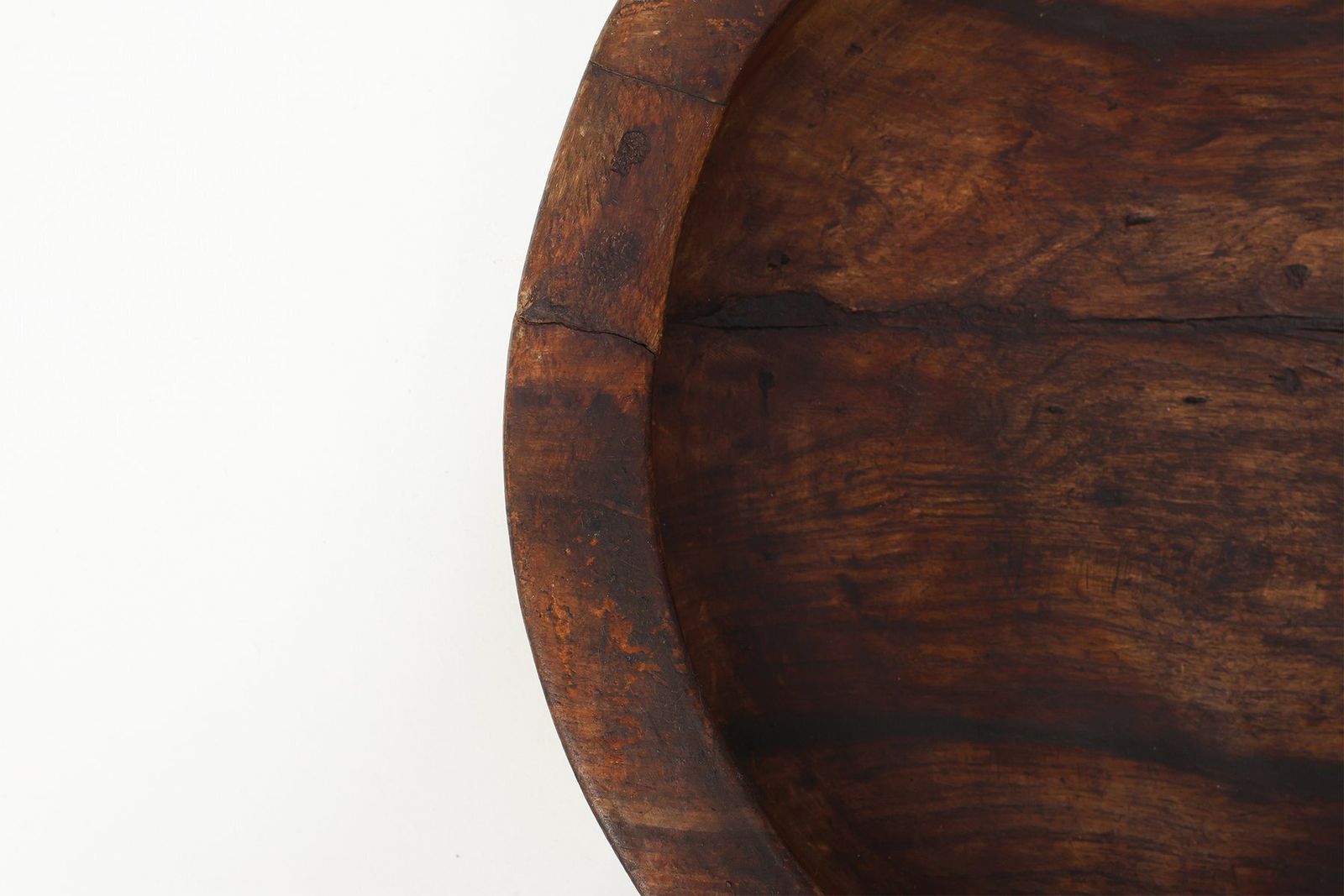 Large Wabi Sabi Style Handcrafted Wooden Bowl, France, 1950s photo Home Decor