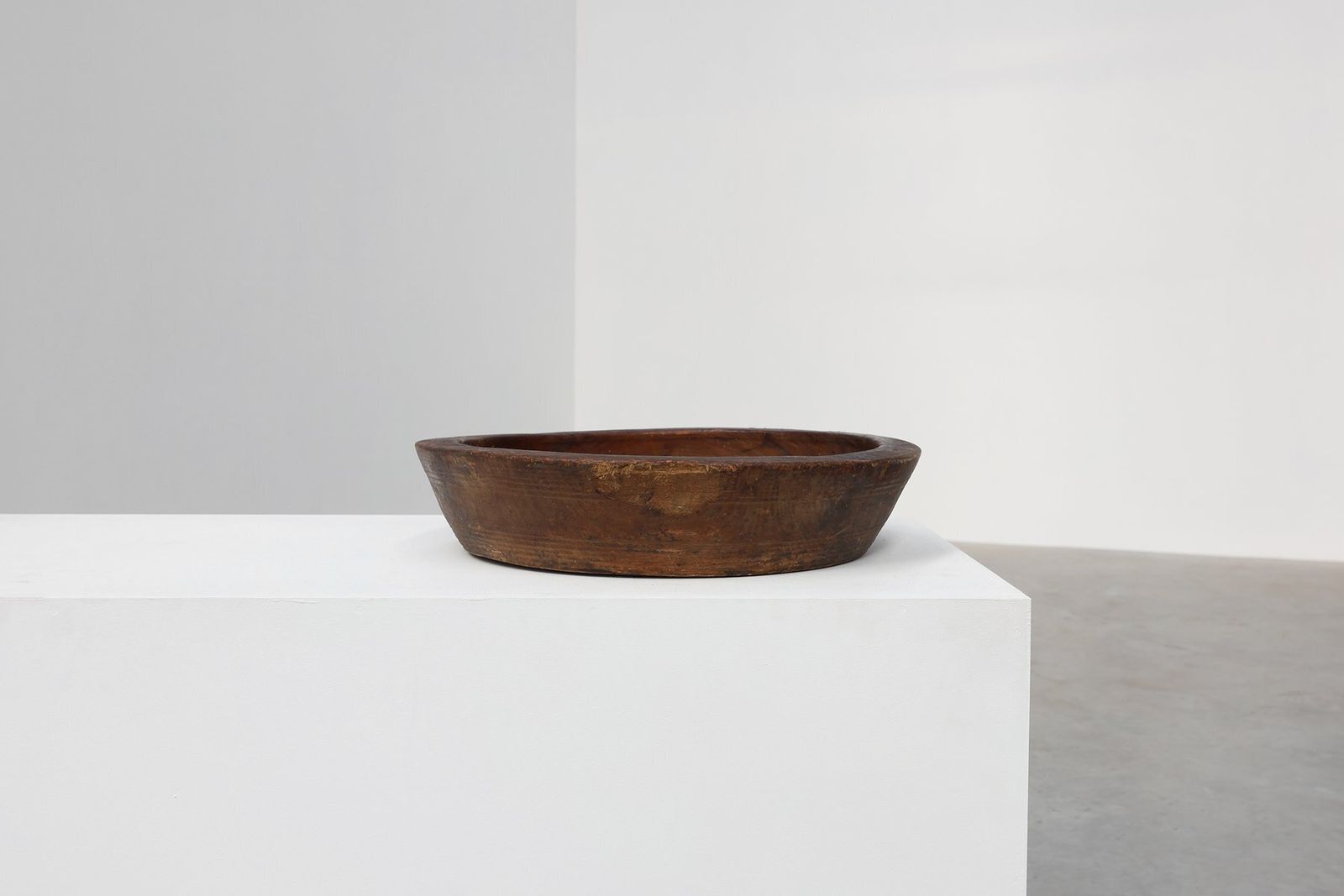 Large Wabi Sabi Style Handcrafted Wooden Bowl, France, 1950s photo vinterior