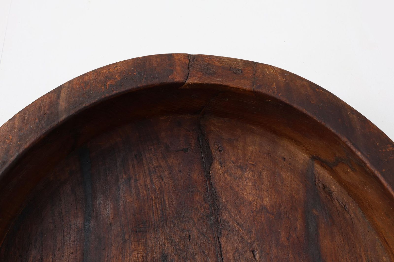Large Wabi Sabi Style Handcrafted Wooden Bowl, France, 1950s photo buy