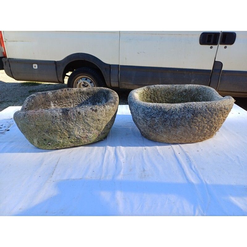 Pair Of 19th Century Dordogne Stone Basins photo for sale