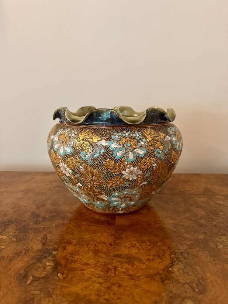 Stunning Quality Antique Doulton Burslem Jardiniere photo furniture