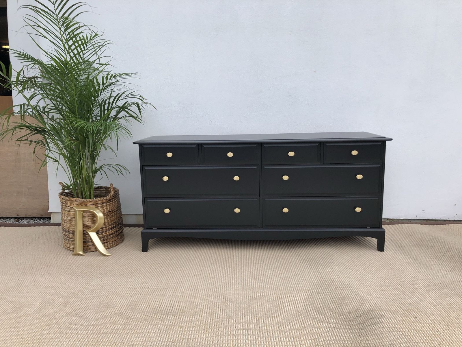 Stag Minstrel Captains Chest Painted Black
