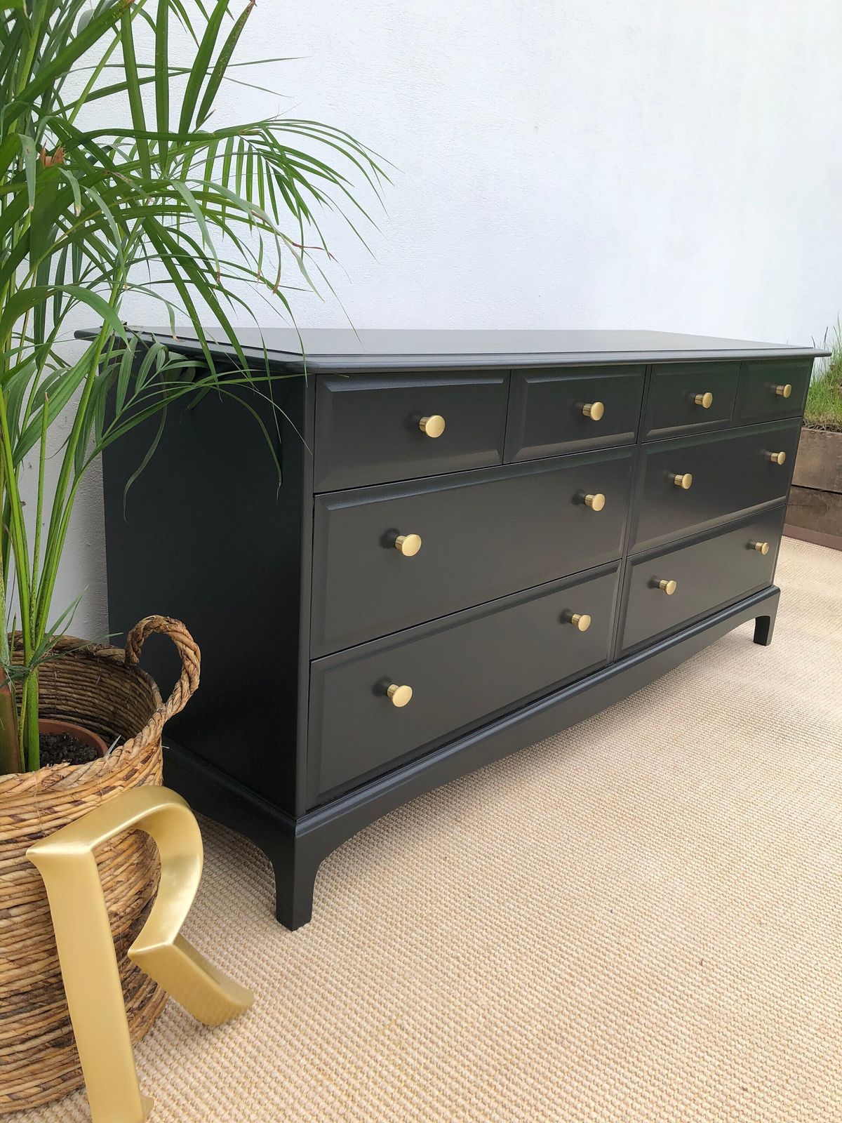 Stag Minstrel Captains Chest Painted Black photo vintage