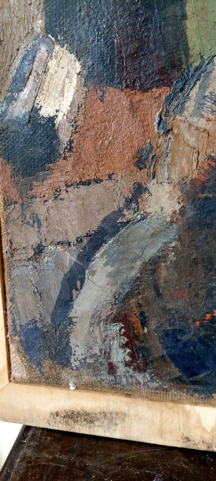 photo furniture Large Oil On Canvas Ferruccio Ferri  1955 "The Fisherman" Canvas 105x75 Cm