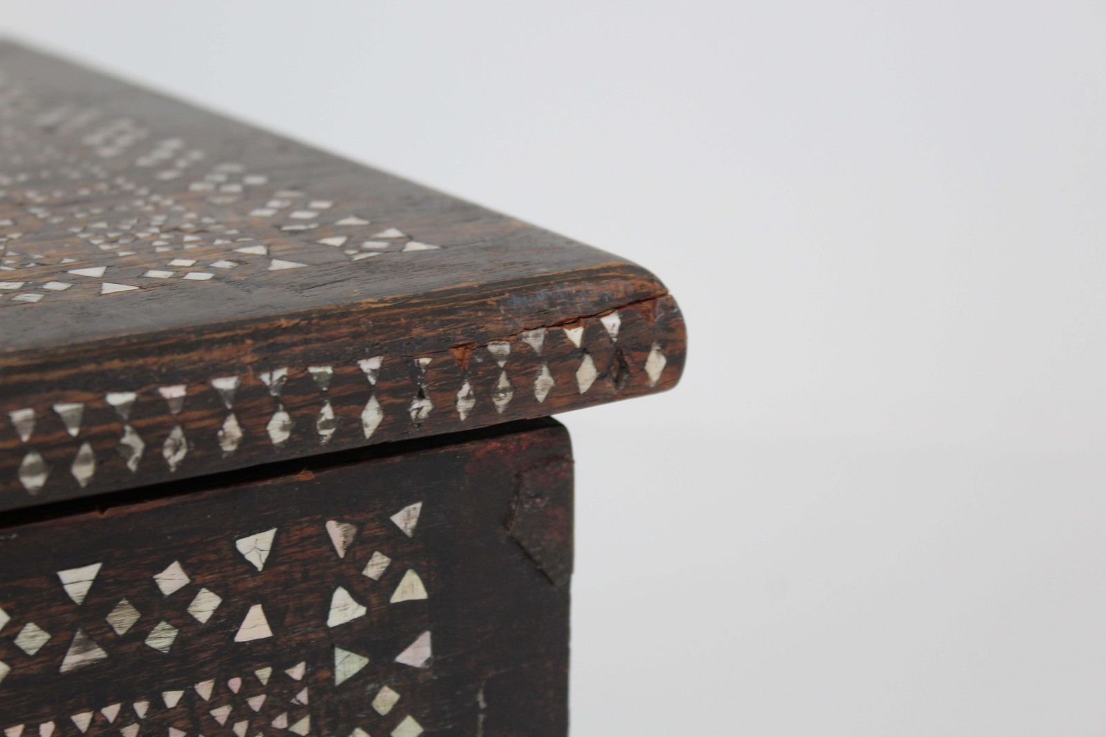 19th Century Oriental Chest Inlaid With Mother Of Pearl photo vintage