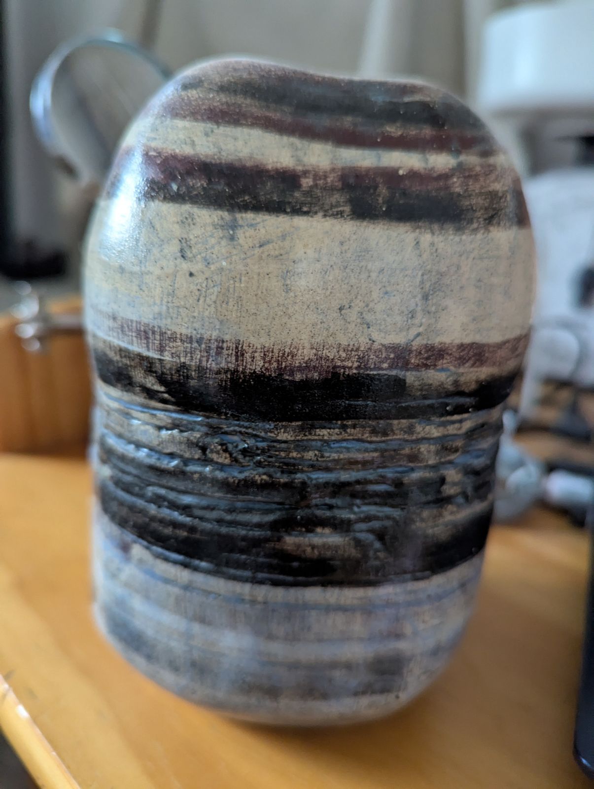 The Crossing” — Signed Watercolor & Sculptural Pottery Vessel | Curated Duet photo vintage