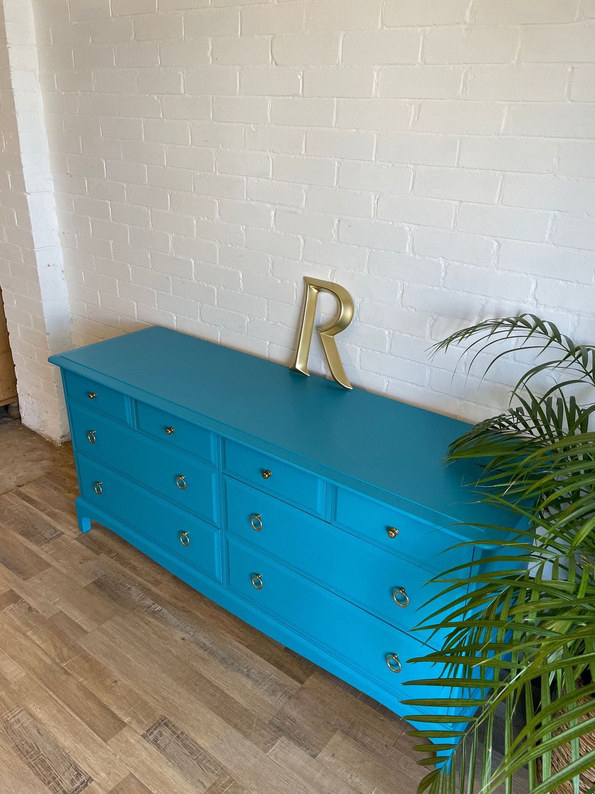 Stag Minstrel Captiains Chest Painted Teal photo buy