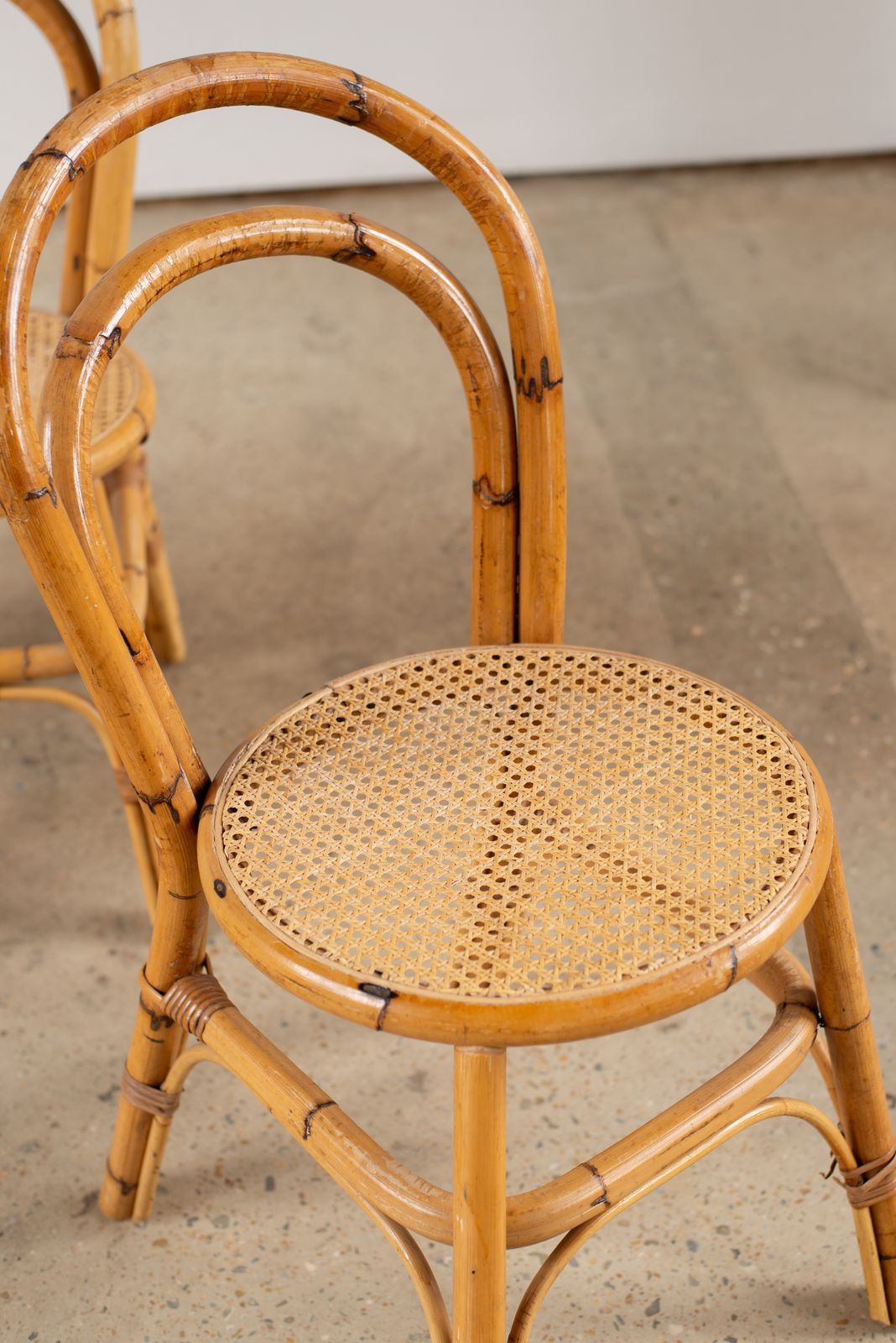 Set Of Four Bamboo And Cane Chairs, Italy C1970 photo for sale