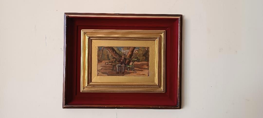 Oil On Board First Half 900 Navicella Viareggio Gallery Stamp