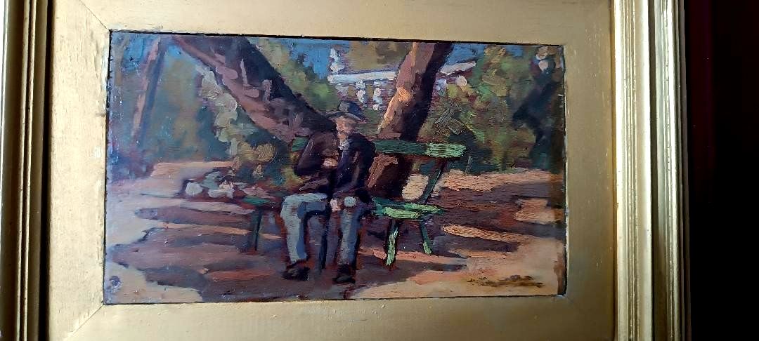 Oil On Board First Half 900 Navicella Viareggio Gallery Stamp photo 176.0
