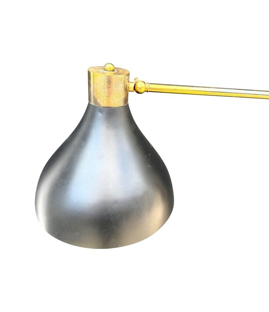 photo buy An Italian 1960s Black Enamel, Brass And Marble Adjustable Floor Lamp By Stilux