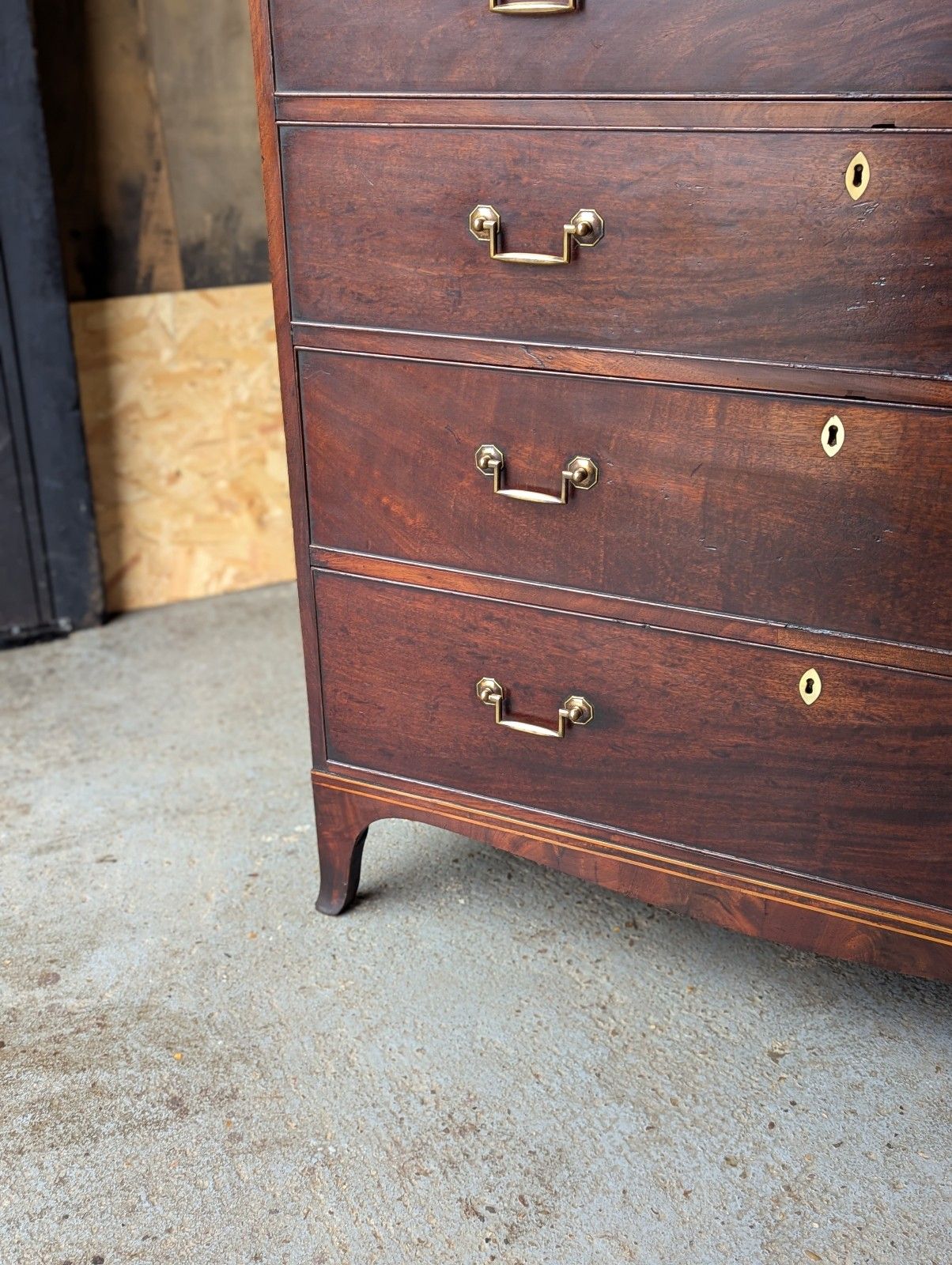 photo furniture Antique Hepplewhite Chest Of Drawers (Delivery Available) Mahogany C1800