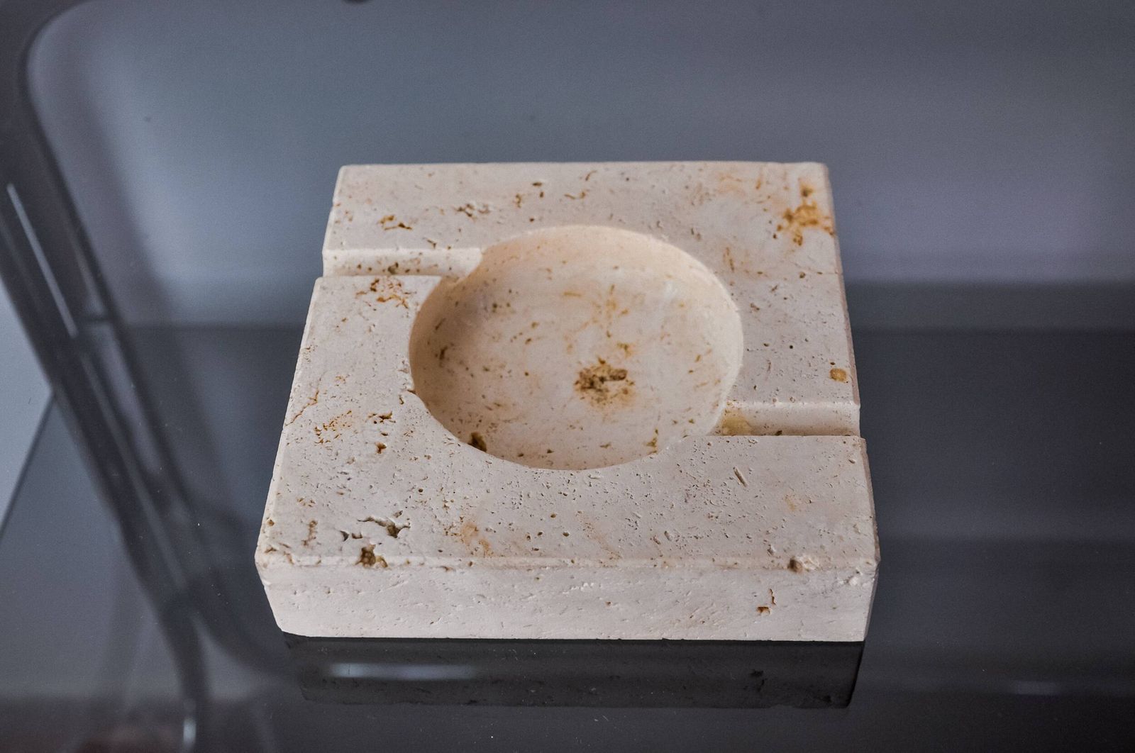 Brutalist Ashtray By Fratelli Mannelli, Travertine, Italy, 1970 photo buy