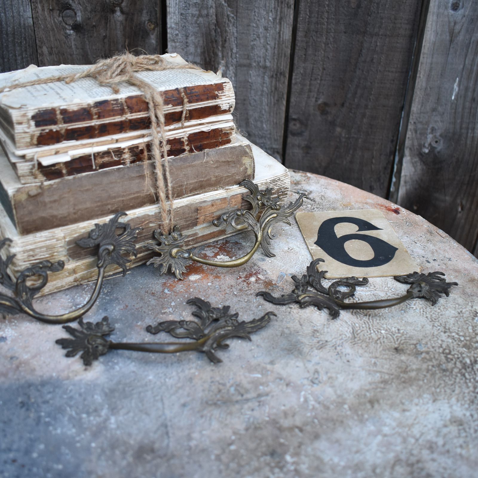 Antique Victorian Salvaged Brass Cabinet Chest Of Drawers Handles Set Of Four photo vinterior