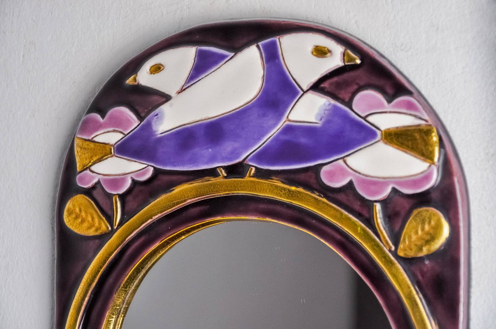 Paradisiers Mirror By Mithé Espelt, Ceramic, France, 1970 photo vinterior
