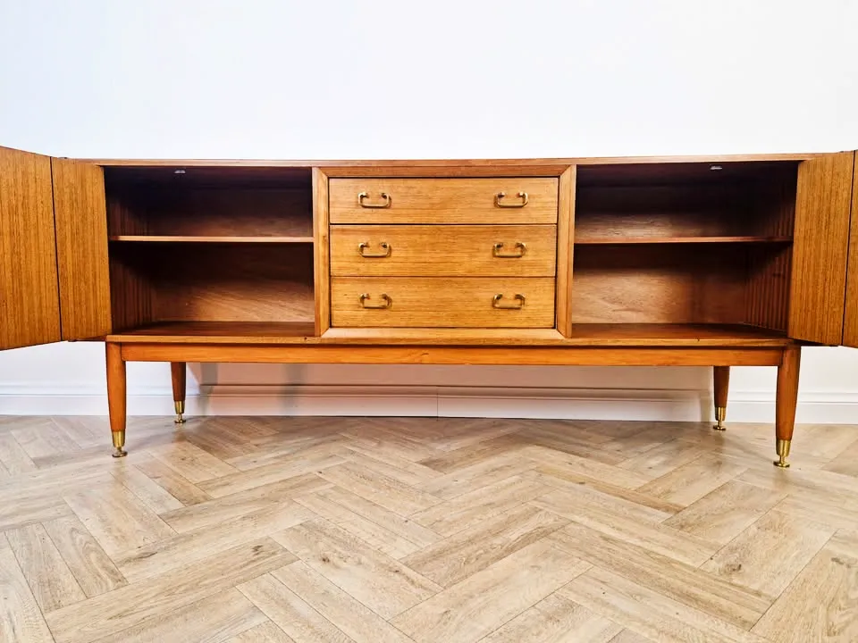 G Plan E Gomme Gold Label Mid Century Danish Design Gold Teak Sideboard Buffet Credenza Bl425 photo vintage