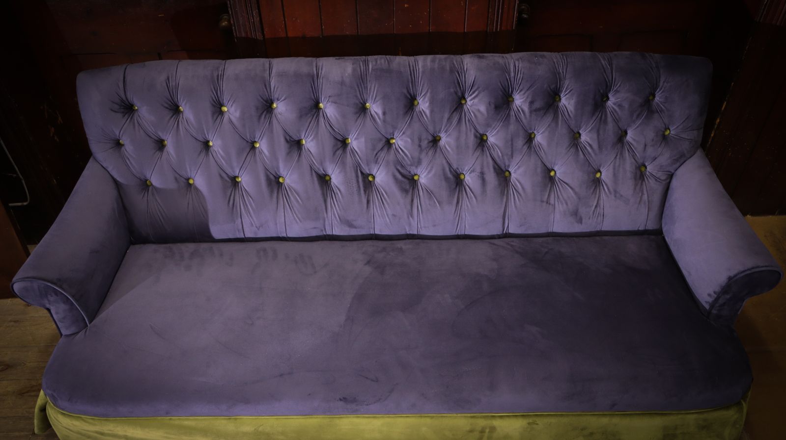5000.0 Stunning George Smith Bulgari Large 2 Seater Sofa Blue Olive Green Rrp £10000 photo