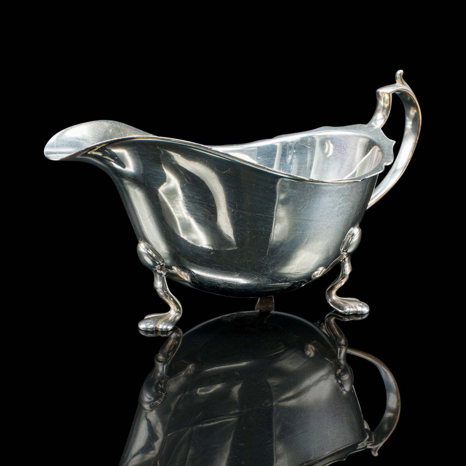 Trio Of Antique Sauce Dishes, English, Silver Plated, Condiment Pots, Edwardian photo vintage