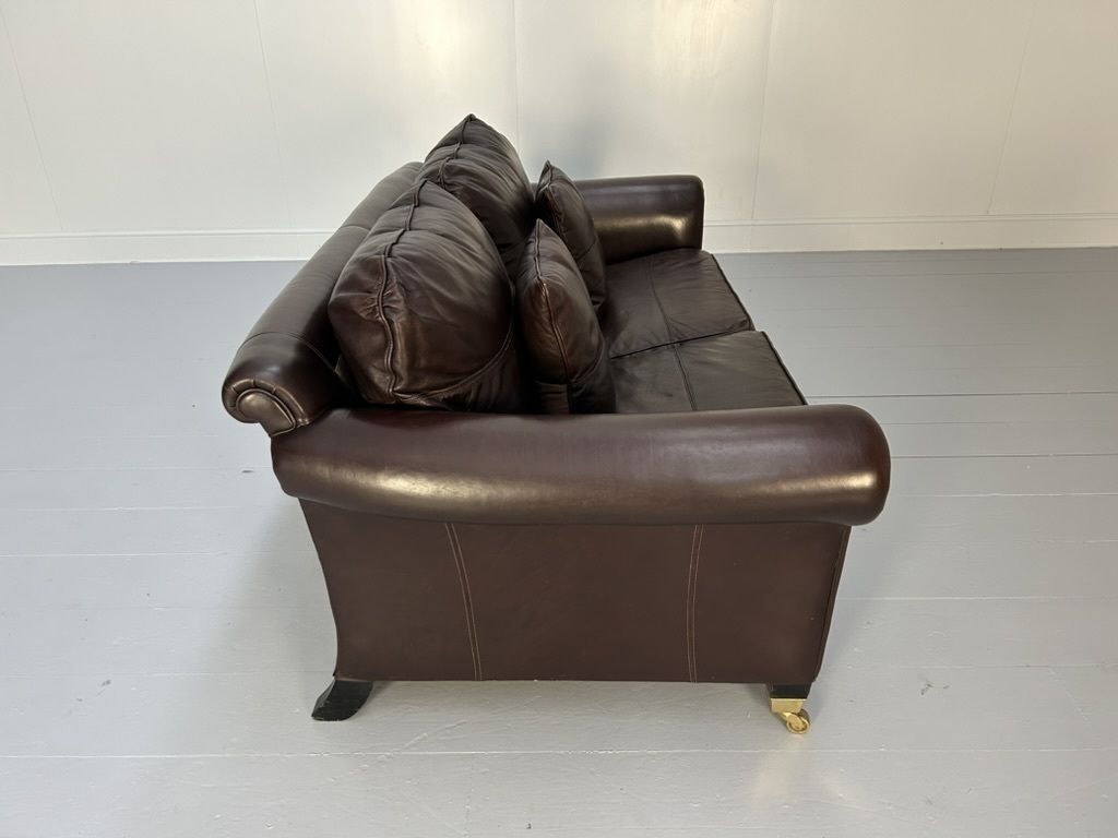 Duresta “New Plantation” 2.5 Seat Sofa – In Dark Brown Leather photo buy