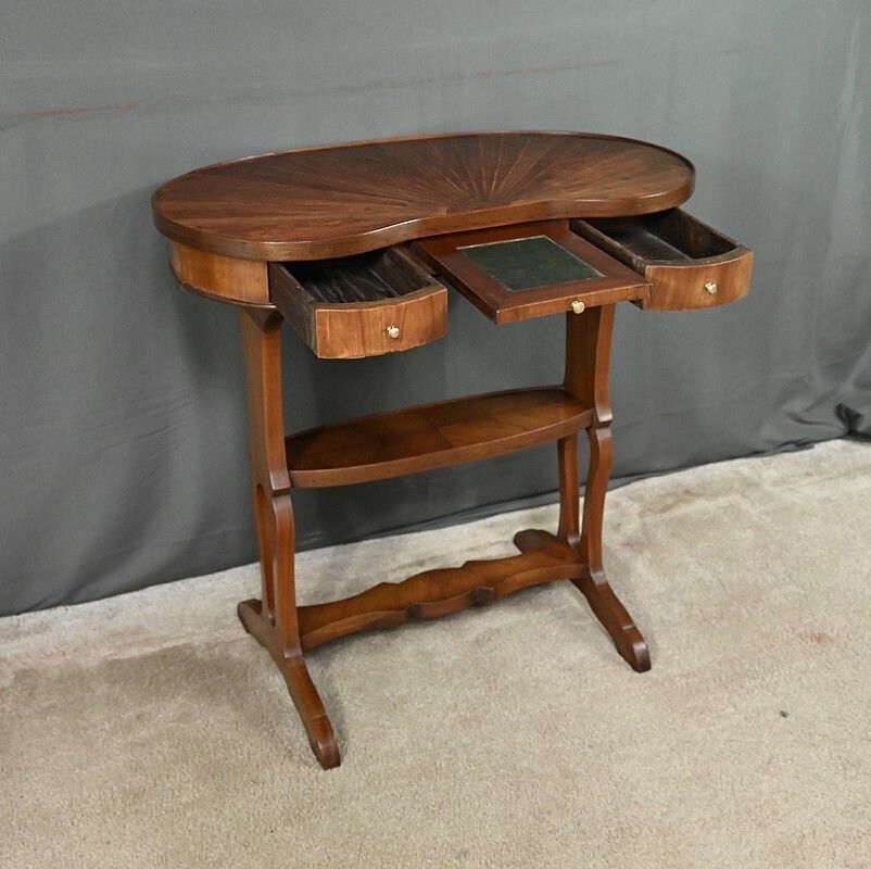 Furniture Mahogany And Rosewood Marquetry Coffee Table, Louis XVI Style – Late 19th Century photo