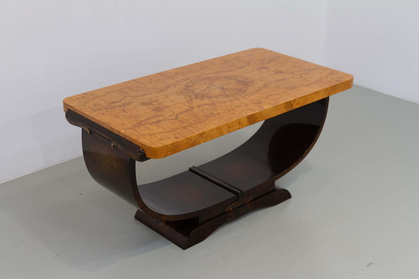 Norwegian Art Deco Burl Console Or Coffee Table By Aase Dreieri, 1930s. photo Furniture