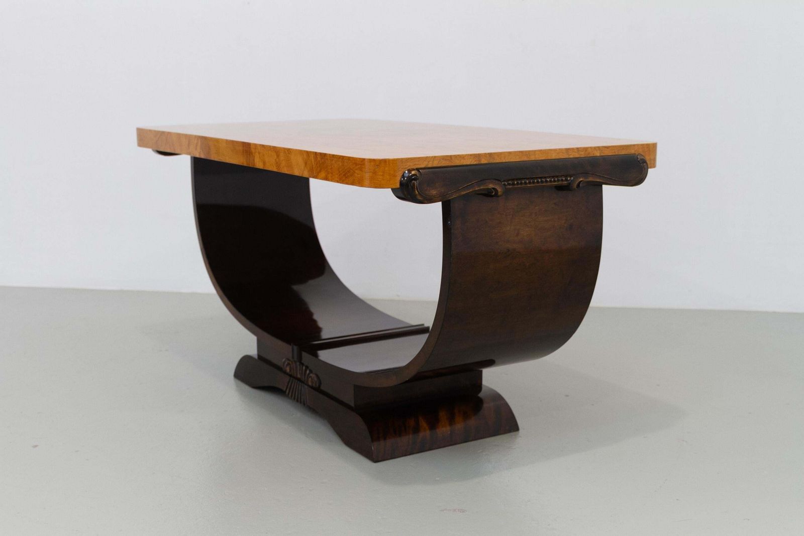 photo furniture Norwegian Art Deco Burl Console Or Coffee Table By Aase Dreieri, 1930s.