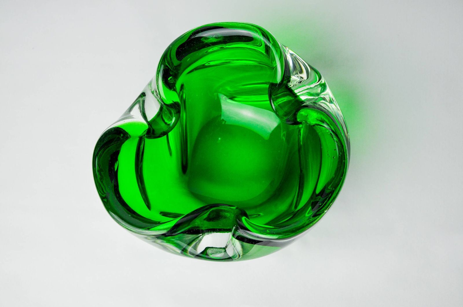 Sommerso Green Pocket Emptier By Flavio Poli For Seguso, Murano Glass, Italy, 1970 photo vinterior
