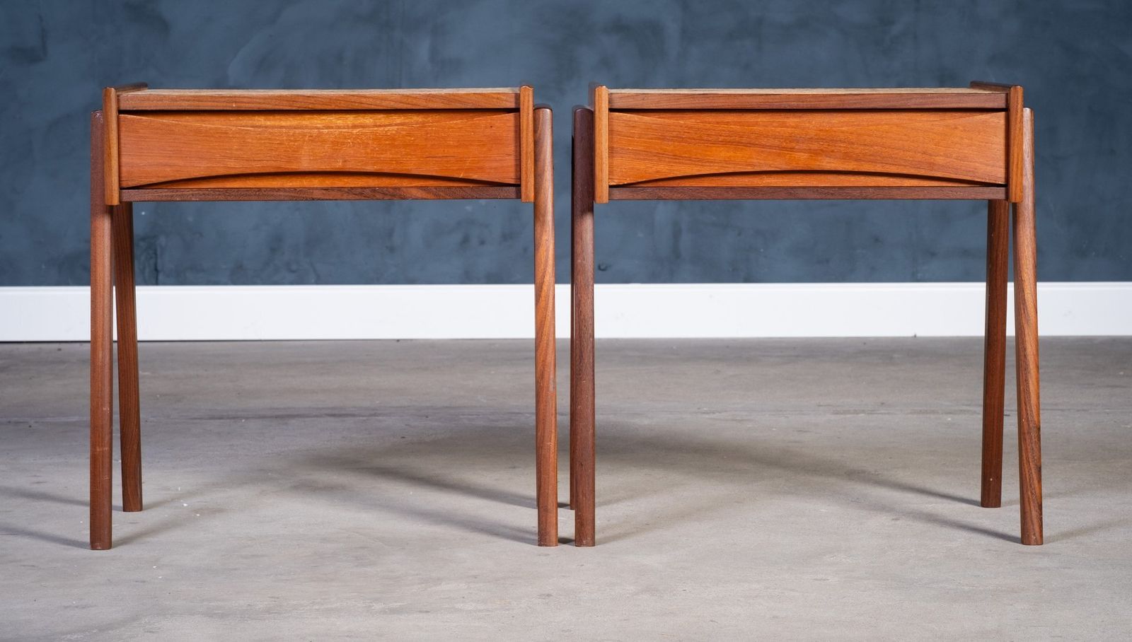 Danish Teak Bedside Tables With Cork Top By ølholm Møbelfabrik, 1960s, Set Of 2 photo furniture