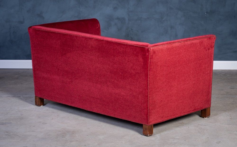 Vintage Red Velvet Sofa, 1950s photo vinterior