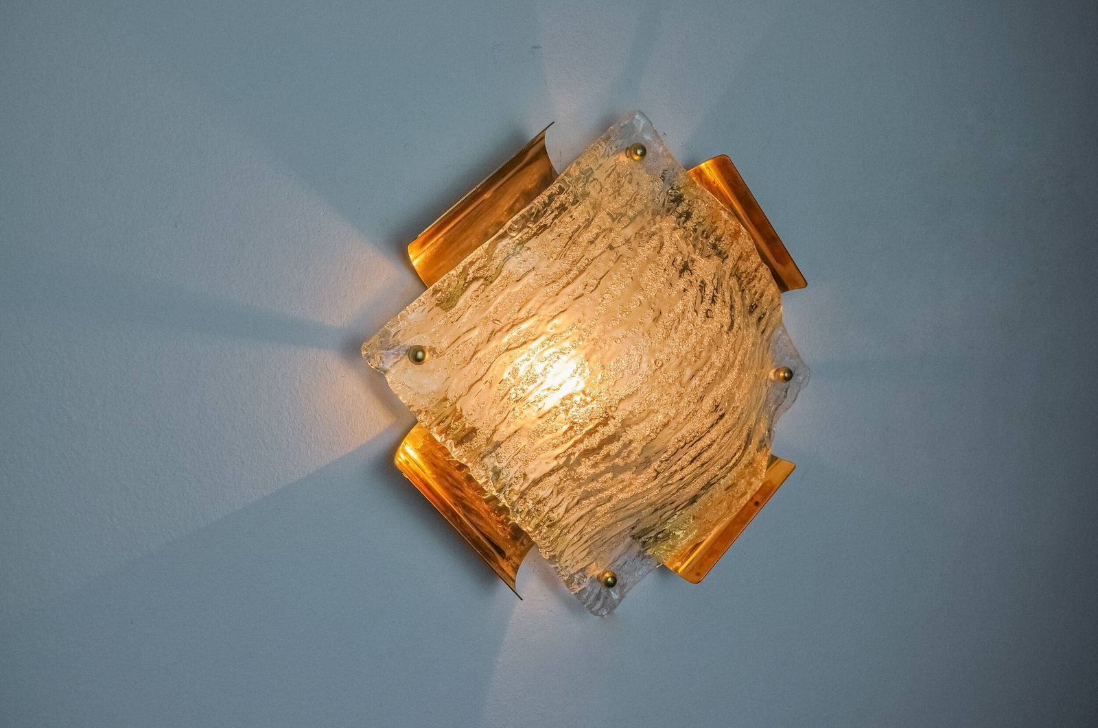 Xl Frosted Wall Lamp By Kalmar, Murano Glass, Austria, 1970 photo 965.0