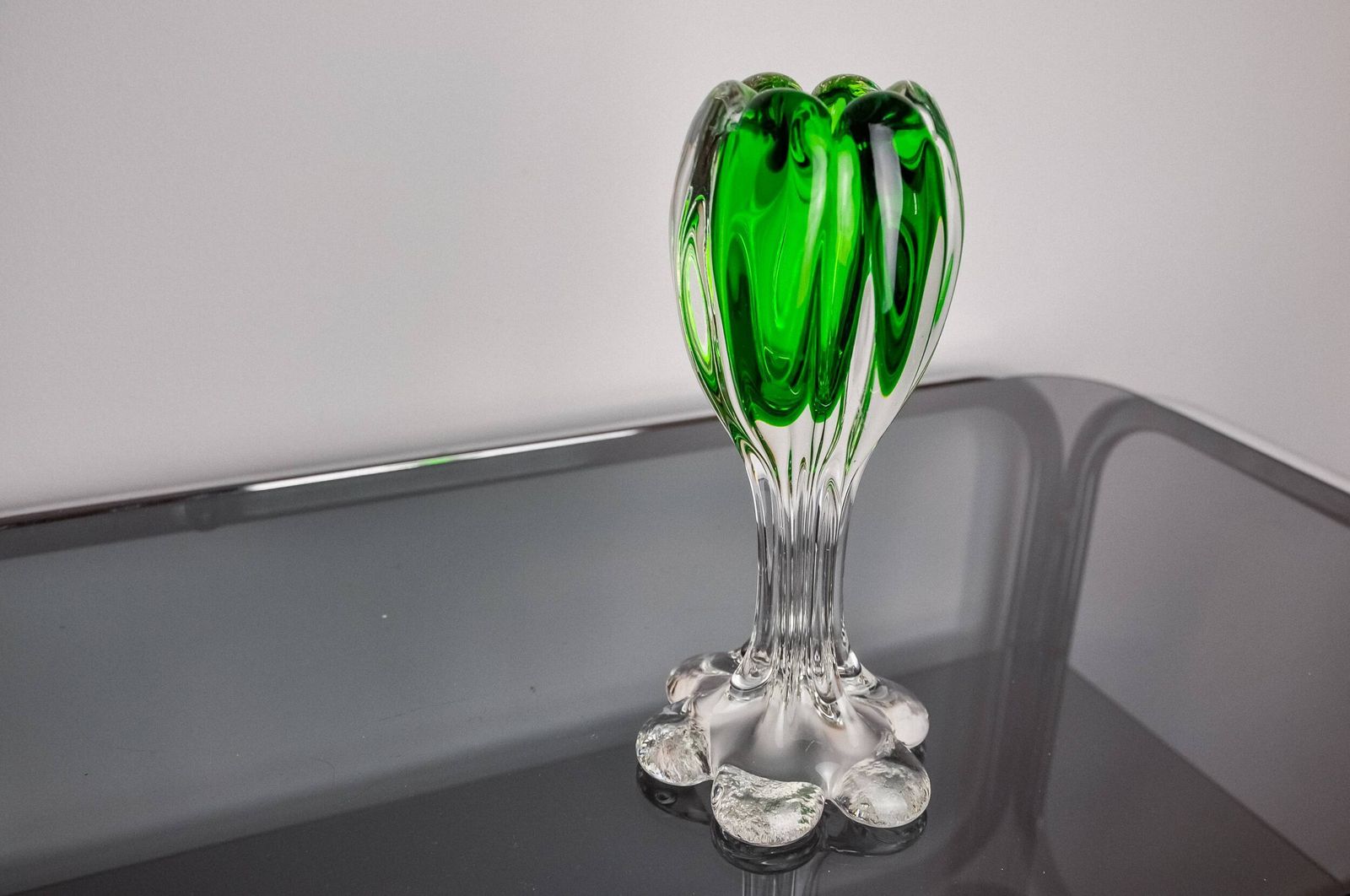 Green Sommerso Candle Holder By Flavio Poli For Seguso, Murano Glass, Italy, 1970 photo vinterior