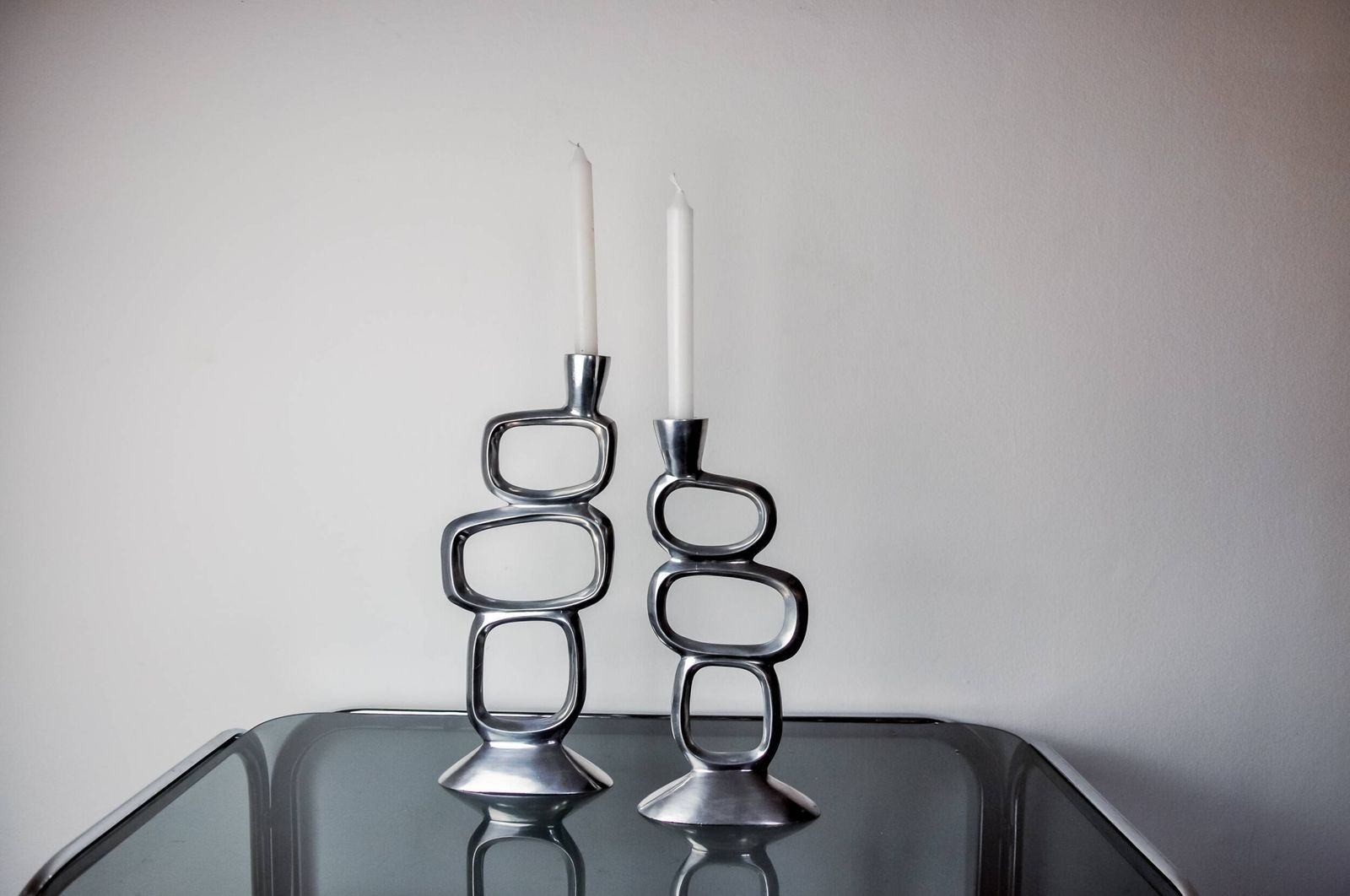 Pair Of Circle Candlesticks By Matthew Hilton, England, 1980 photo furniture