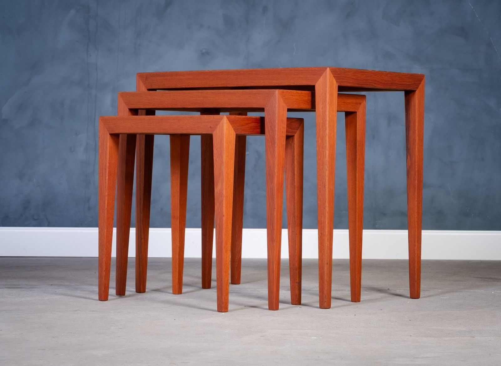 Nesting Tables In Teak By Severin Hansen For Haslev Møbelfabrik, 1950s, Set Of 3 photo Furniture