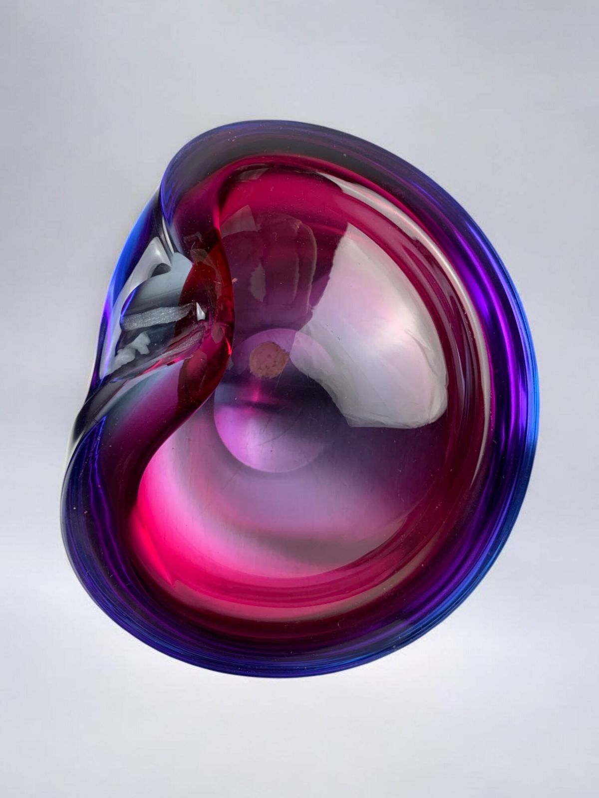 Sommerso Pink And Purple Murano Glass Tray By Flavio Poli photo 442.0