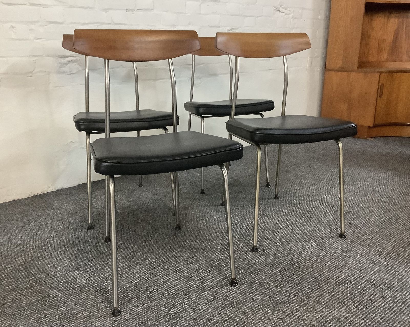 Set Of Four Stag S Range Dining Chairs. Designed By John & Sylvia Reid 1960s. photo for sale