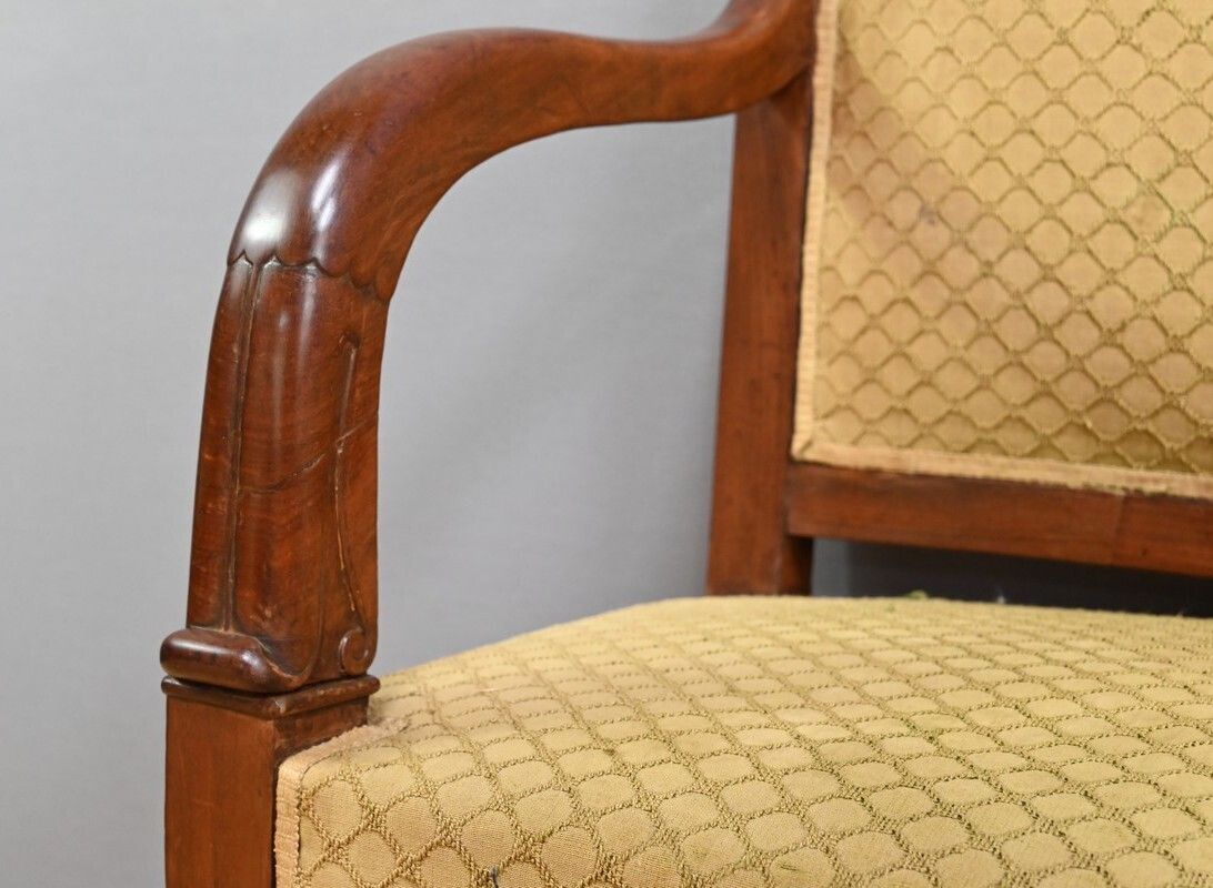 Mahogany Landing Sofa, Restoration Period – Part 1 Of The 19th Century photo vintage