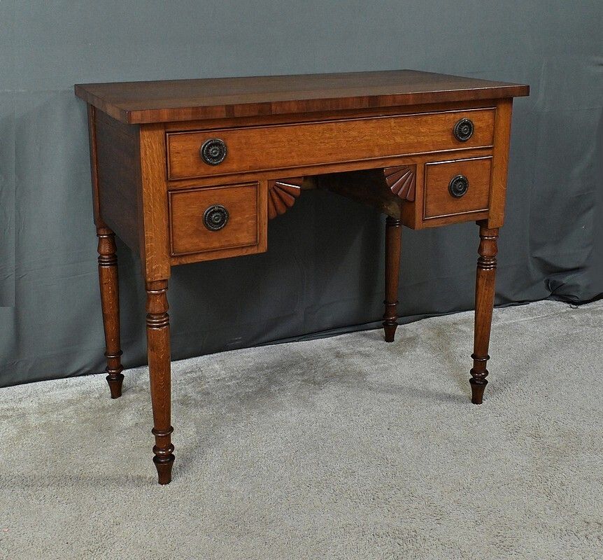 Small Oak Desk, Victorian Period, England – Late 19th Century photo for sale