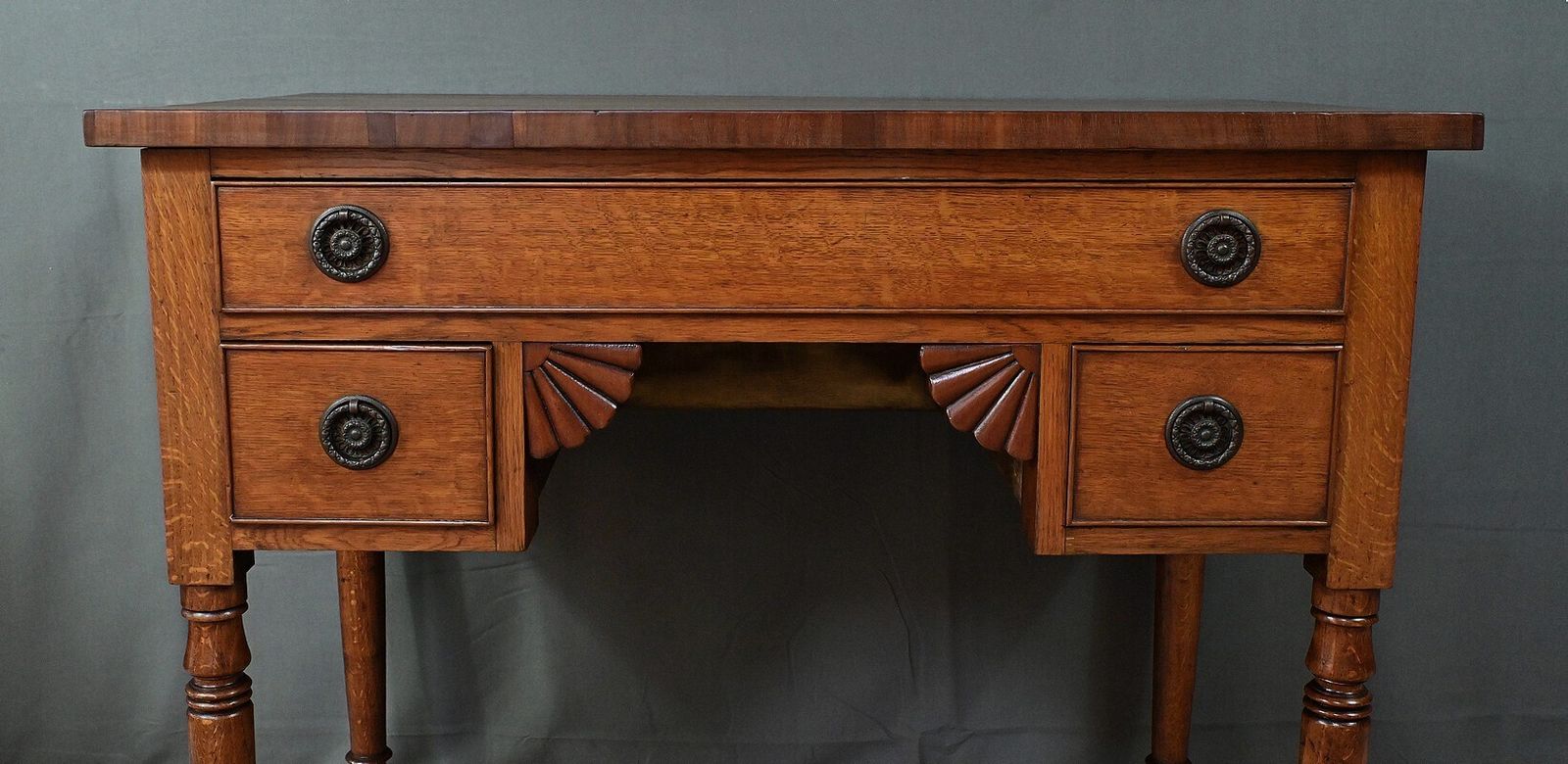 Small Oak Desk, Victorian Period, England – Late 19th Century photo vinterior
