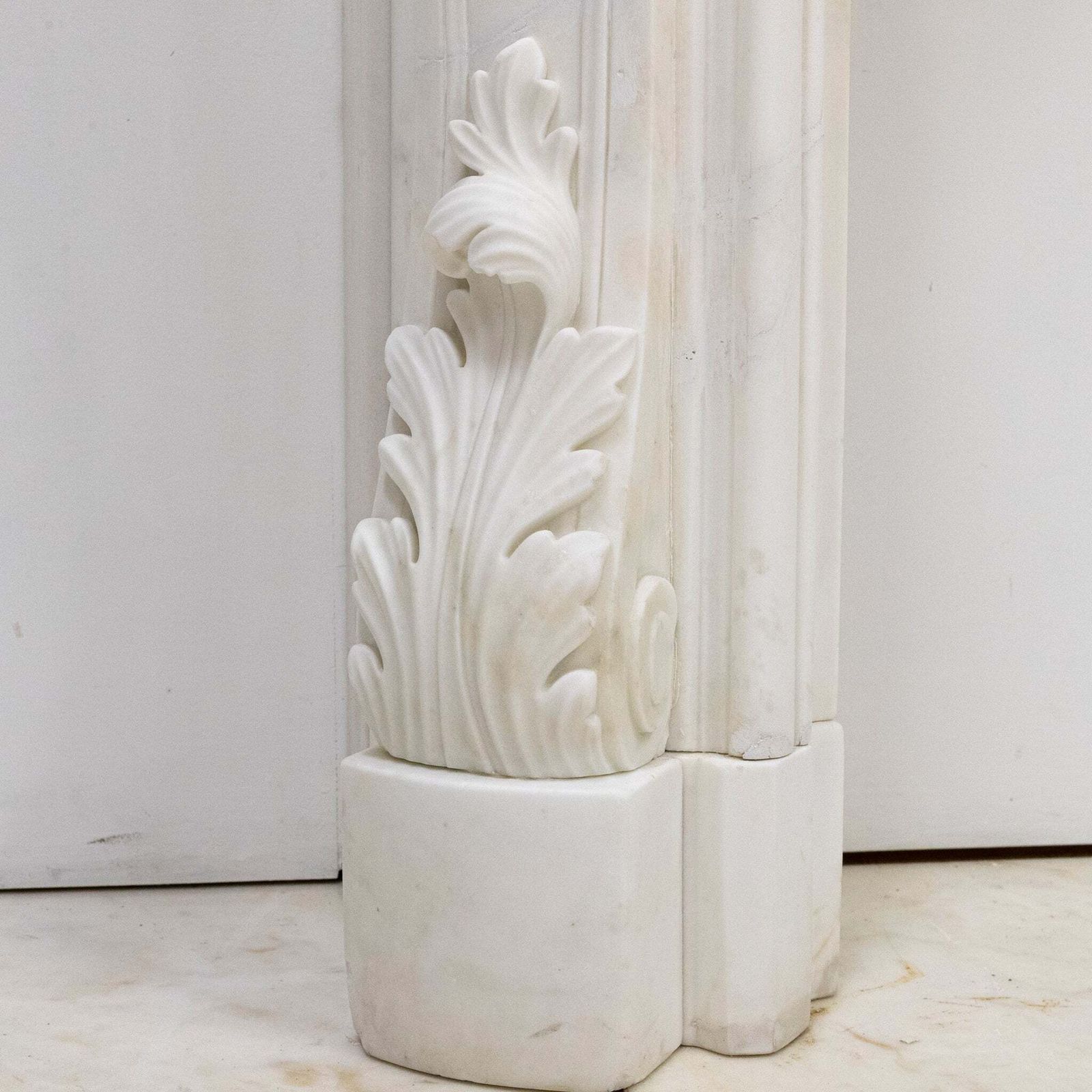 12500.0 Ornate French Louis Style Statuary Marble Fireplace Surround photo
