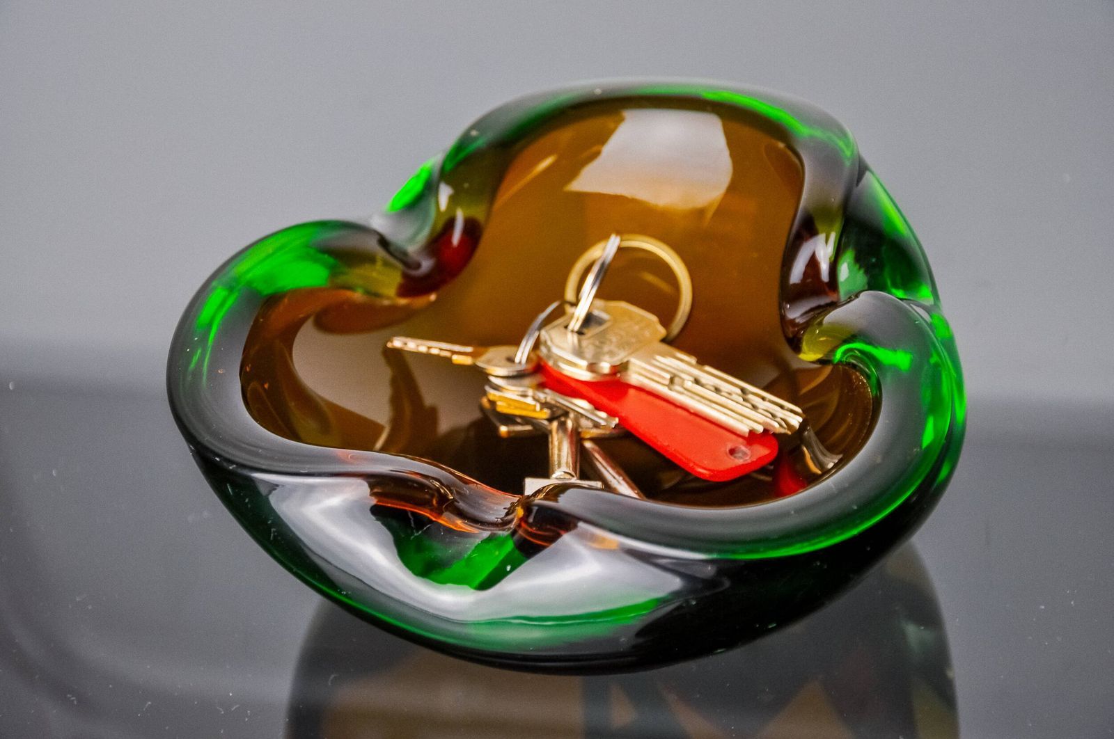 Sommerso Brown And Green Murano Glass Tray By Flavio Poli For Seguso photo furniture