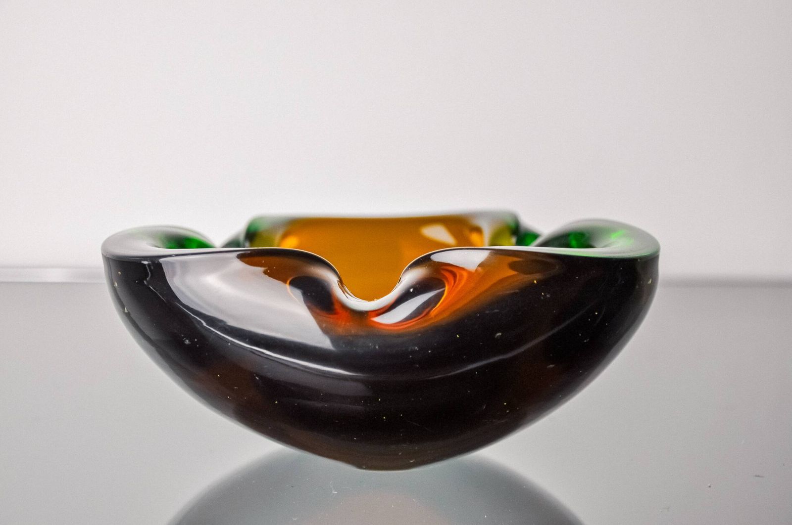 Sommerso Brown And Green Murano Glass Tray By Flavio Poli For Seguso photo Home Decor