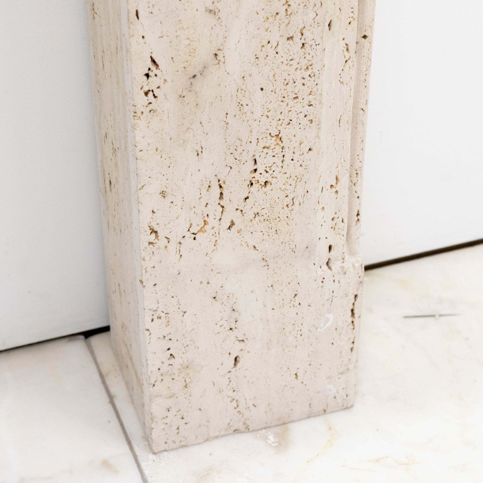 Reclaimed Art Deco Travertine Marble Fireplace Surround photo vinterior