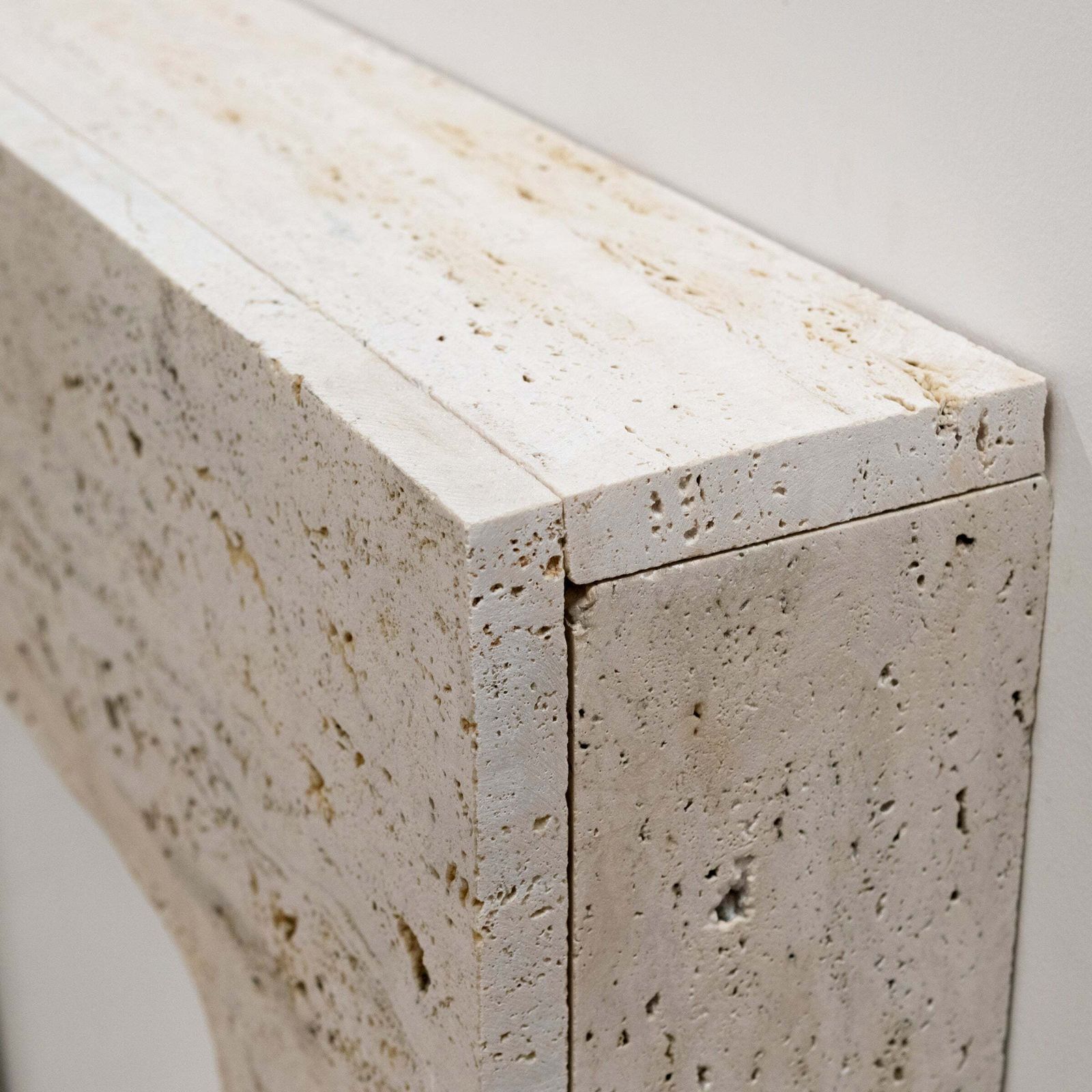 photo buy Reclaimed Art Deco Travertine Marble Fireplace Surround